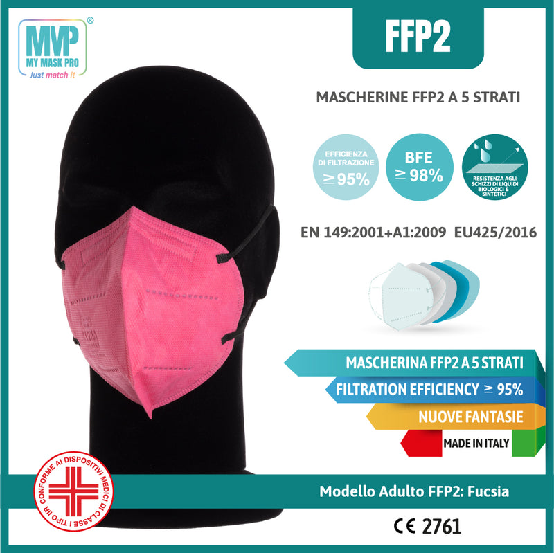 MY MASK PRO - MMP FFP2 NR - FUCSIA (10 PEZZI)